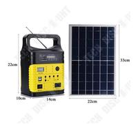 Kit système générateur solaire - LUNAVO - TD® - 10W - panneau 6W - chargeur USB - 3 ampoules jaunes