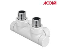 Kit T blanc Pack vanne d'isolement en H coudé 1/2' - ACOVA 991621