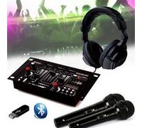 Ibiza Kit Table de mixage DJ21 USB Bluetooth avec casque SONO DJ et 2 micros