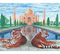 Kit Tableau Broderie Diamant 40x50cm Tigres Taj Mahal