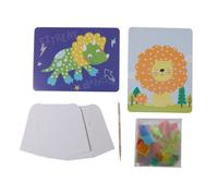 Kit Tableau Créatif Tissu Lion Et Dinosaure 2 Pièces