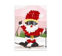 Kit Tableau Pompons Père Noël 15 X 21 Cm