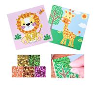 Kit Tableaux Sequins Lion Et Girafe 15 Cm