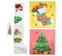 Kit Tableaux Sequins Noël Botte Et Sapin Activité Enfant 15 Cm 2 Pièces