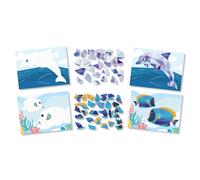 Kit Tableaux Stickers Au Numéro A5 Animaux Marins 2 Pièces