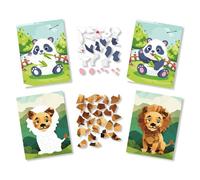 Kit Tableaux Stickers Au Numéro A5 Lion Et Panda 2 Pièces