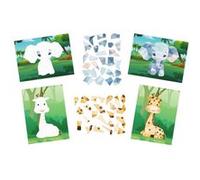 Kit tableaux stickers au numéro - éléphant et girafe - 2 pièces - A5 (14,8 x 21 cm) G