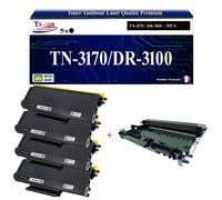 Kit Tambour + 4 Toners compatibles avec Brother TN3170, DR3100 pour Brother DCP-8060, DCP-8065DN Noir