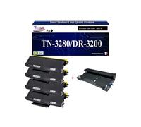 Kit Tambour + 4 Toners compatibles avec Brother TN3280, TN3230, DR3200