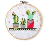 Kit Tambour A Broder Cactus En Bois