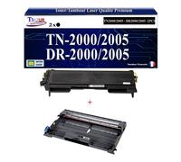 Kit Tambour+Toner compatible avec Brother TN2000, TN2005, DR2000, DR2005 pour Brother DCP2010, DCP7010, DCP7020, DCP7025 - 2 500 pages - T3AZUR