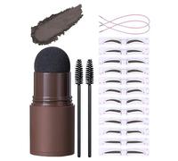 Kit Tampon à Sourcils avec Bandeau, 10 Pochoirs Réutilisables & Palette de Poudre à Sourcils, Imperméable & Longue Durée pour un Regard Symétrique, Idéal pour Débutants (#4)