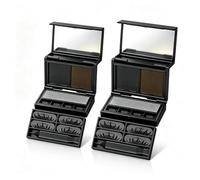 Kit Tampon Eyeliner et Cils Inférieurs 3-en-1, Noir et Marron w | Waterproof, Anti-bavure, Séchage rapide, Pointe fine, Regard ailé, Grain de beauté, Débutant(#2Pcs)
