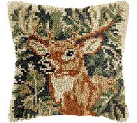 Kit Tapis au Point Noué 43x43cm, Housse de Coussin DIY, Crochet à Loquet | Créez vous-même une housse décorative au point noué pour personnaliser canapé, chambre ou espace créatif