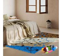 Kit Tapis au Point Noué Adultes Kit de Tapis Crochet de Loquet Tapis à Nouer Soi-même Création de Tapis et Canvas Kits de Fabrication 130 x 150 cm Tapis Coussin Latch Hook Kit Tapisserie Artisanat