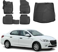 Kit tapis & bac de coffre pour Peugeot 301 2013-2025 hayon TPE noir