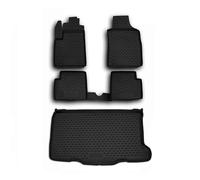 Kit Tapis de Sol et Coffre Compatible avec Fiat 500 500C 2007-2020 en Caoutchouc TPE Noir