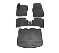 Kit Tapis de Sol et Coffre Compatible avec Ford Kuga 2012-2019 TPE Noir