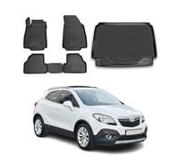 Kit Tapis de Sol et Coffre Compatible avec Opel Mokka X 2012-2020 en Caoutchouc TPE Noir