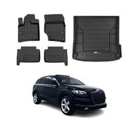 Kit Tapis de Sol et Coffre pour Audi Q7 2006-2015 TPE Noir