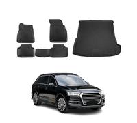 Kit Tapis de Sol et Coffre pour Audi Q7 4M 2015-2025 en Caoutchouc TPE Noir