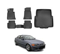 Kit Tapis de sol et coffre pour BMW Série 3 E46 Berline 1998-2007 en Caoutchouc