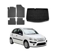 Kit Tapis de sol et coffre pour Citroen C3 2002-2009 TPE Noir