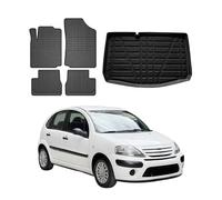 Kit Tapis de sol et coffre pour Citroen C3 2002-2009 TPE Noir