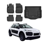 Kit Tapis de Sol et Coffre pour Citroen C4 Cactus 2014-2020 TPE Noir