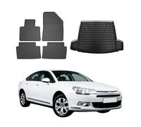 Kit Tapis de Sol et Coffre pour Citroen C5 2008-2017 TPE Noir