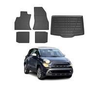 Kit Tapis de sol et coffre pour Fiat 500L 2012-2018 TPE Noir