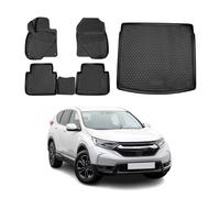 Kit Tapis de sol et coffre pour Honda CR-V 2017-2023 en Caoutchouc TPE Noir