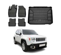 Kit Tapis de Sol et Coffre pour Jeep Renegade 2014-2022 TPE Noir