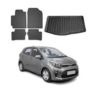 Kit Tapis de Sol et Coffre pour Kia Picanto Break 2017-2025 TPE Noir