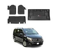 Kit Tapis de Sol et Coffre pour Mercedes Vito W447 2014-2022 TPE Noir