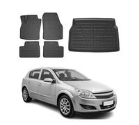 Kit Tapis de sol et coffre pour Opel Astra H 2004-2013 TPE Noir