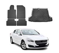 Tapis & bac de coffre Set pour Peugeot 508 Allure 2010-2018 Caoutchouc TPE 5x
