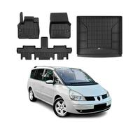 Kit Tapis de Sol et Coffre pour Renault Espace 2002-2014 TPE Noir