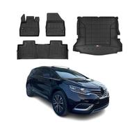 Kit Tapis de Sol et Coffre pour Renault Espace 2015-2022 TPE Noir