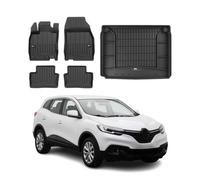 Kit Tapis de Sol et Coffre pour Renault Kadjar 2015-2022 TPE Noir