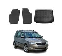 Kit Tapis de sol et coffre pour Skoda Roomster 2006-2015 Noir TPE