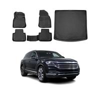 Kit Tapis de sol et coffre pour VW Touareg 2018-2026 en Caoutchouc TPE Noir