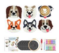Kit Tapis Poinçonneuse - Kit Tapis Motif Animal Poinçonneuse - Fournitures Laine Cerceau Artisanat Nomades Femmes et Filles Atelier Tapisserie