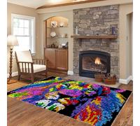 Kit Tapis Point Noué à Faire Taille Création Tapis à Crocher pour Adultes Kit Tapis Crochet Loquet Création Tapis et Canvas Grande Kit de Tapis à Nouer Soi-même Décoration D'intérieu 38x52 cm