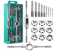 Kit Taraudage Coffret Taraud Tarauds et Filières Tourne a Gauche 20 Pcs Filiere Plomberie Tareaux et Filieres M3-M12 Porte Taraud Machine Tareau et Filiere Reparation Filetages Outils de Filetage