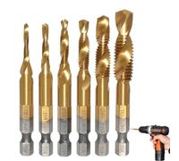 Kit Tarauds - Kit de Forets à Tarauder à Tige Hexagonale,Set de forets taraudeurs revêtus - pour les Métiers de la Métallerie, de l'Automobile, de la Menuiserie, du et des