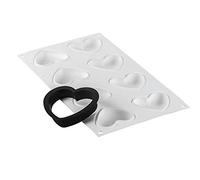silikomart Moule en silicone pour gâteaux - Kit TARTE Ring Amore 80 x 70 mm - Accessoires professionnels pour cuisine et pâtisserie - Emporte-pièces pour gâteaux four
