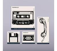 Kit Tatouage VINTAGE MEDIA (4 tattoos) - Temporalis® | Tatouage Ephemere Femme et Homme - Cosmétique Certifié UE, Encre Vegan & Waterproof - Dure 1 à 2 semaines