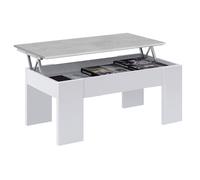 Kit tavolo caffè Avec Plan Ascenseur Aggloméré CM 50x100x45/56h Blanc/Ciment