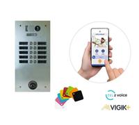 KIT TEL2VOICE 2R 10BP PROGRAMME 10 ANS avec centrale contrôle d'accès KCVPLUS1P - URMET KVT2V10A/210